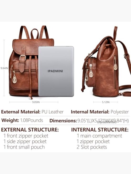 Mini Backpack Purse for Women Vegan Leather Small Backpack Lightweight Travel main image 6